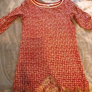 Max Studio Red and White Floral Top